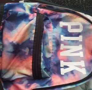 Pink tie dye campus backpack